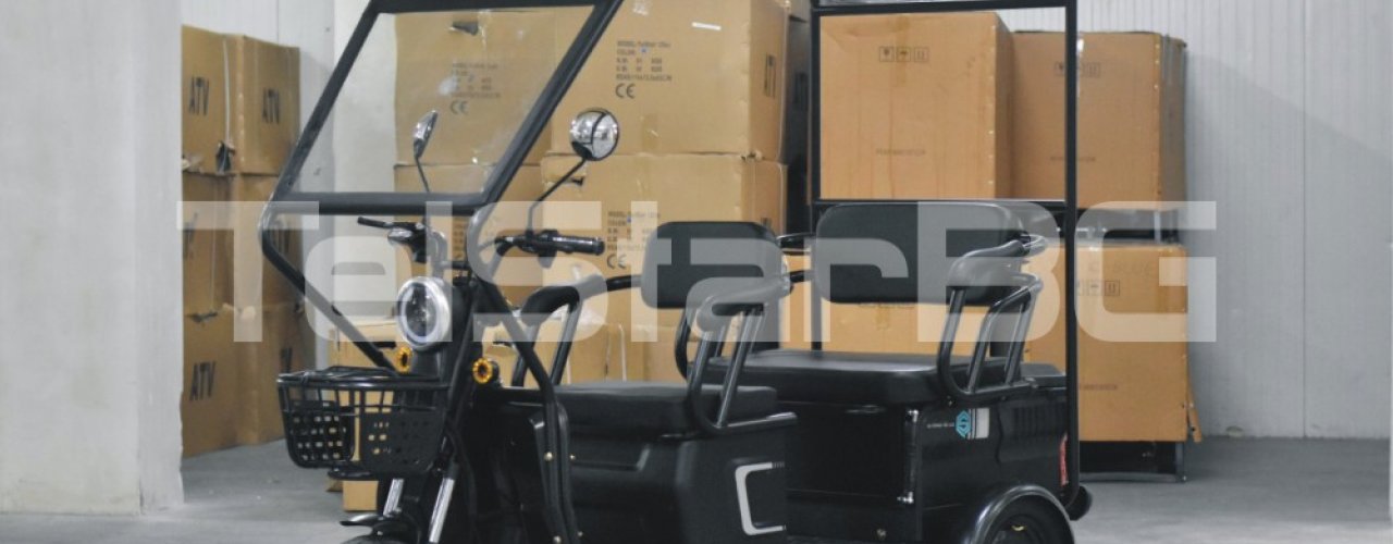 Триместна 2+1 карго електрическа триколка с покрив TS-302 MAXI 2000W 60V 36AH